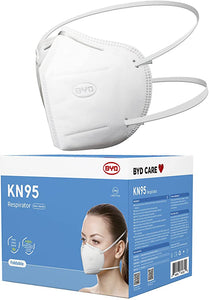 Respirador BYD CARE KN95, paquete de 20, envoltura individual - Correas para la cabeza - 20 máscaras