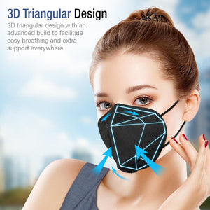 KN95 Face Mask [20-Pack] - Individually Wrapped- Black